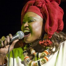 Oumou Sangare (Alioune Ba) onstage singing close up